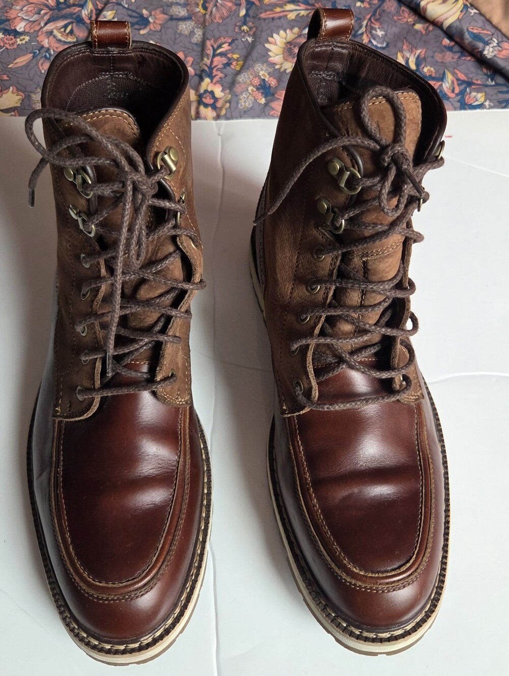 Timberland Men's Britton Hill Moc Toe Brown Lace-up Boots Size 10